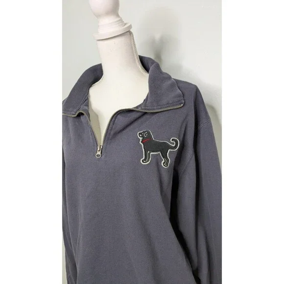 The Black Dog Women's XL Navy Blue Quarter-Zip Cotton Sweater - Picture 2 of 11